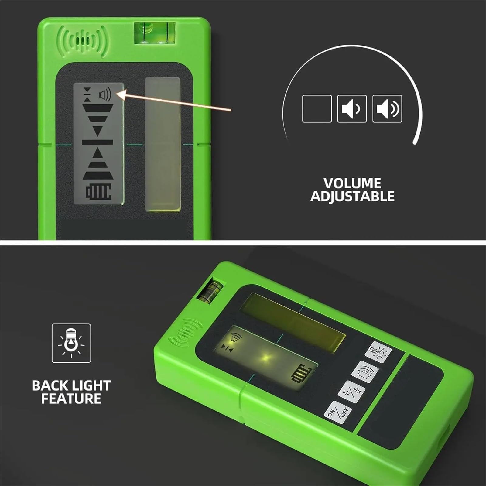 Nivel láser, Receptor Láser Para Detector De Haz Verde Y Rojo Para Láseres Línea Pulsantes Pantallas LCD Con Iluminación Trasera Dos Lados,para carpintería