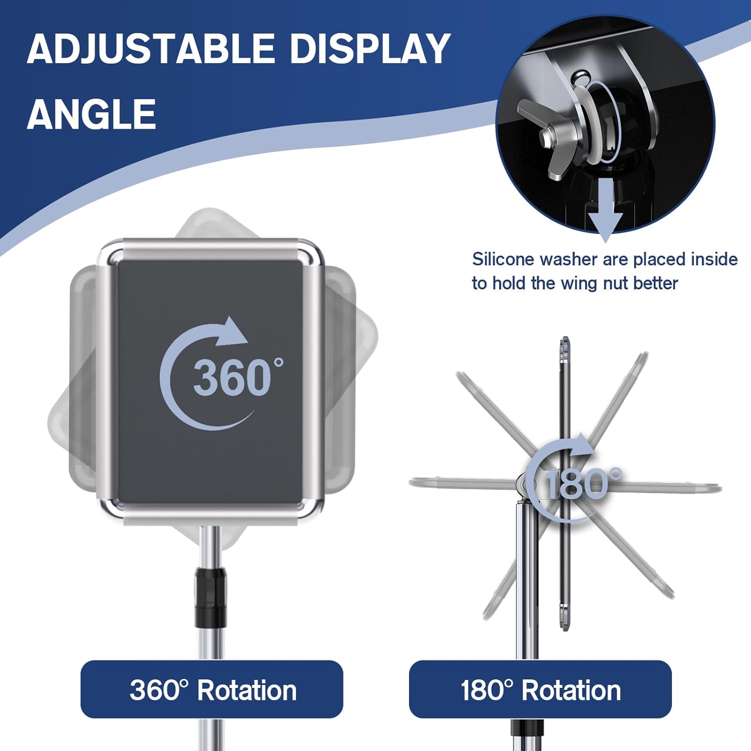 Sign Holder - 8.5x11 inch Sign Stand Holder Adjustable Display Stand Floor Standing Sign Holder, Signage Stand with Snap-Open Frame Display for Malls,Schools,Restaurants(Sliver) - Image 7