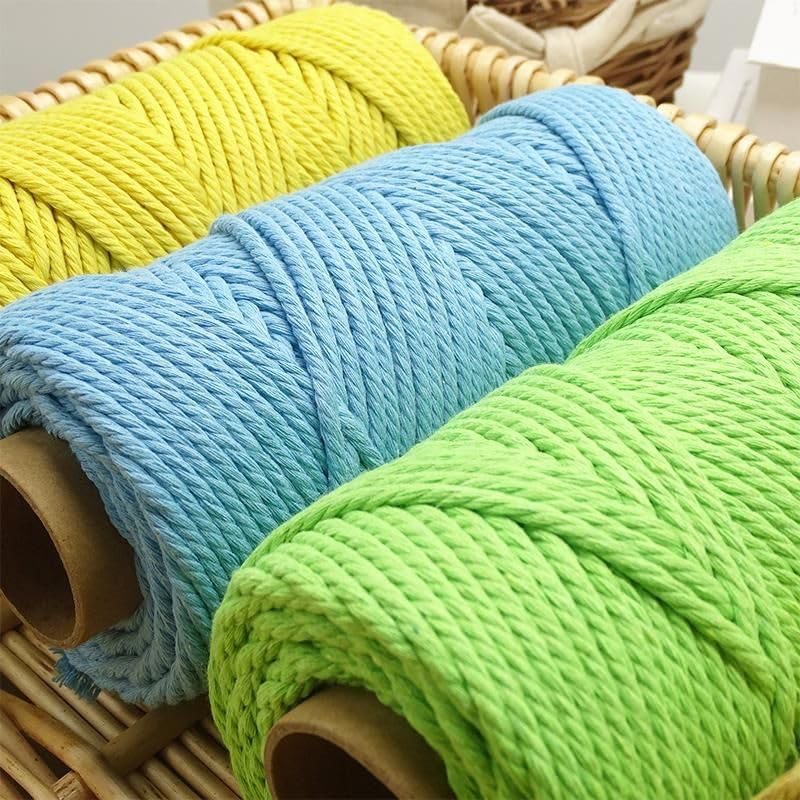 Ręcznie robiona dekoracja boho 4 mm kolorowy bawełniany sznurek sznurek skręcony sznurek makramowy DIY dekoracja ślubna do domu dostawa 100 metrów