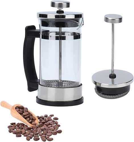 Cafetera de prensa francesa de 11.8 fl oz, prensa francesa de vidrio de borosilicato con filtro, filtro de doble capa, cafetera francesa para el
