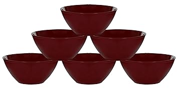 Kuber Industries Plastic Solid Bowls Set - 500ml, Set of 6, Brown