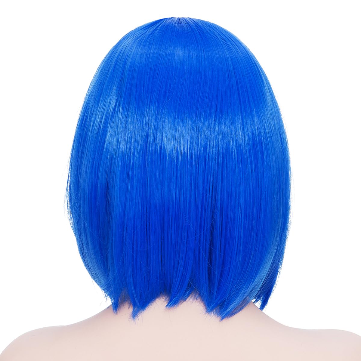Yamel Coraline Wig Blue Bob Wig with Bangs 11 Inches Short Straight Synthetic Hair Costume Party Cosplay Halloween Wigs for Women Adult - Image 4