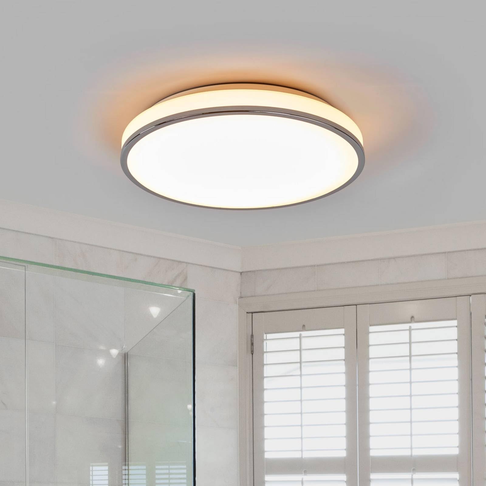 Lindby LED Lámpara de techo Lyss (Moderno) en Blanco hecho Vidrio e.o. para Cuarto baño (1 llama, lámpara,
