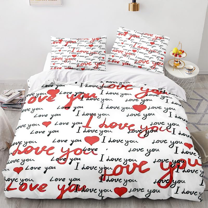 L'Amour Rouge parure de lit 240 x 260 pour une décoration de mariage romantique