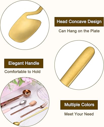 Miniatura 3 de uxcell 8 cucharas de café de acero inoxidable de 5.4 pulgadas, cuchara de postre pequeña, cuchara de frutas, cuchara de té, cuchara de helado para