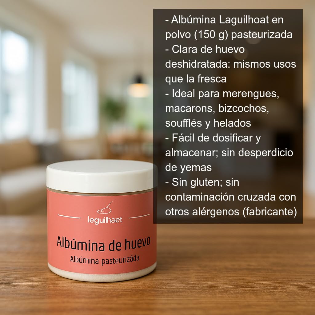 Albúmina de Huevo en Polvo 150 g Pasteurizada sin gluten Clara de huevo deshidratada