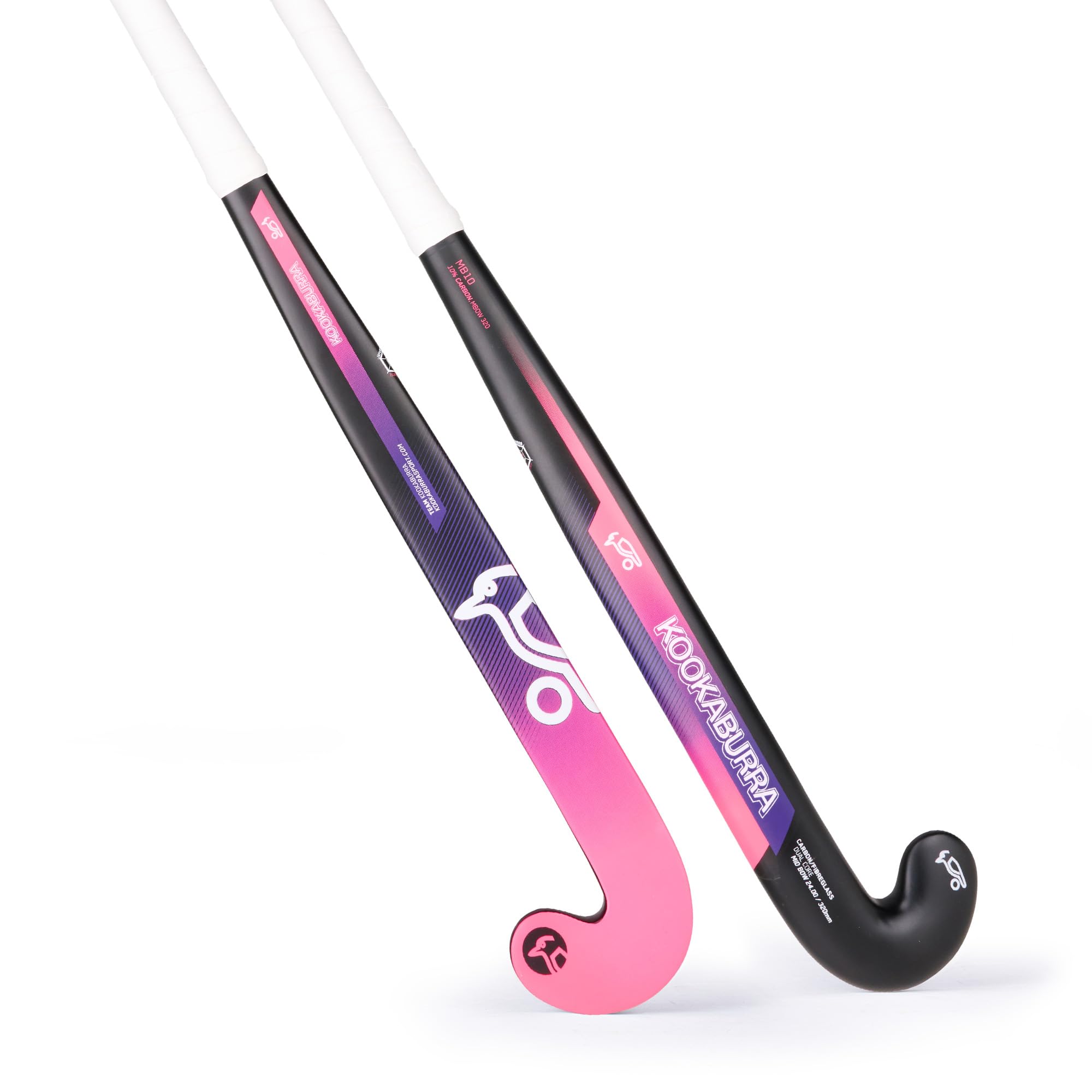 Kookaburra MB10 Pink Junior Hockey Stick – 36.5" Light - M Bow 320, 10% Carbon