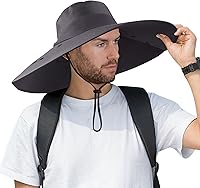 Vista 6 de Sombrero de pesca de ala súper ancha UPF 50+, sombrero de safari solar con solapa extraíble para el cuello