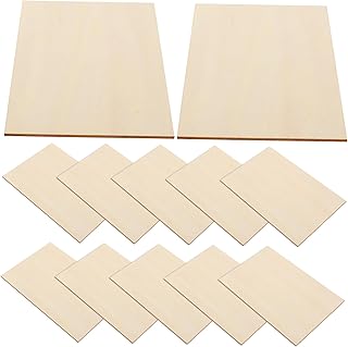TEHAUX 15pcs Larch Wood Slices Blank Wood Planks for DIY Crafts Unfinished Wooden Plates