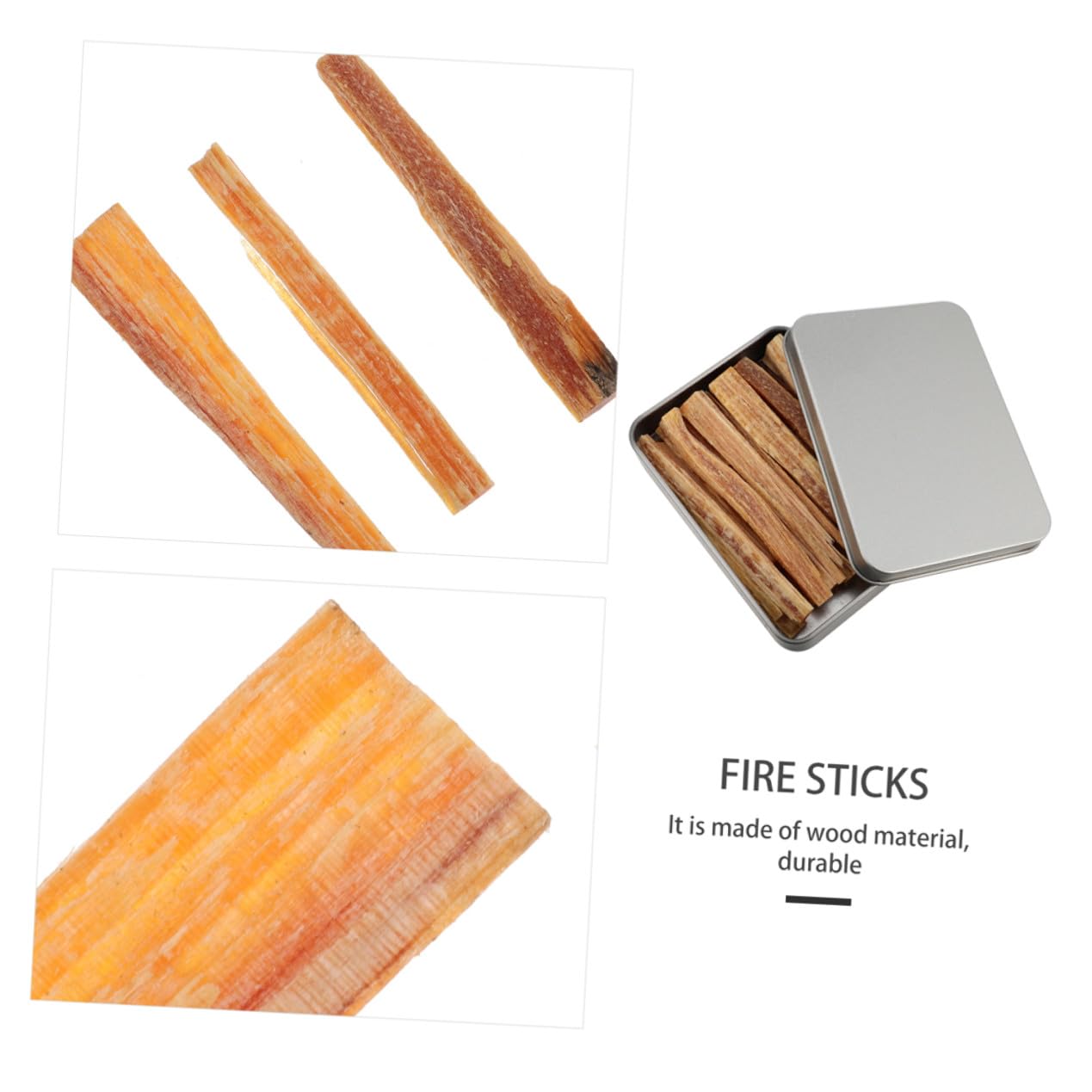INOOMP Bâtons Allumage Bois Naturel pour Feu de Camp Allume-feu Pratique pour Camping Barbecue et Cheminée Kit Portable pour Allumer Rapidement Le Bois