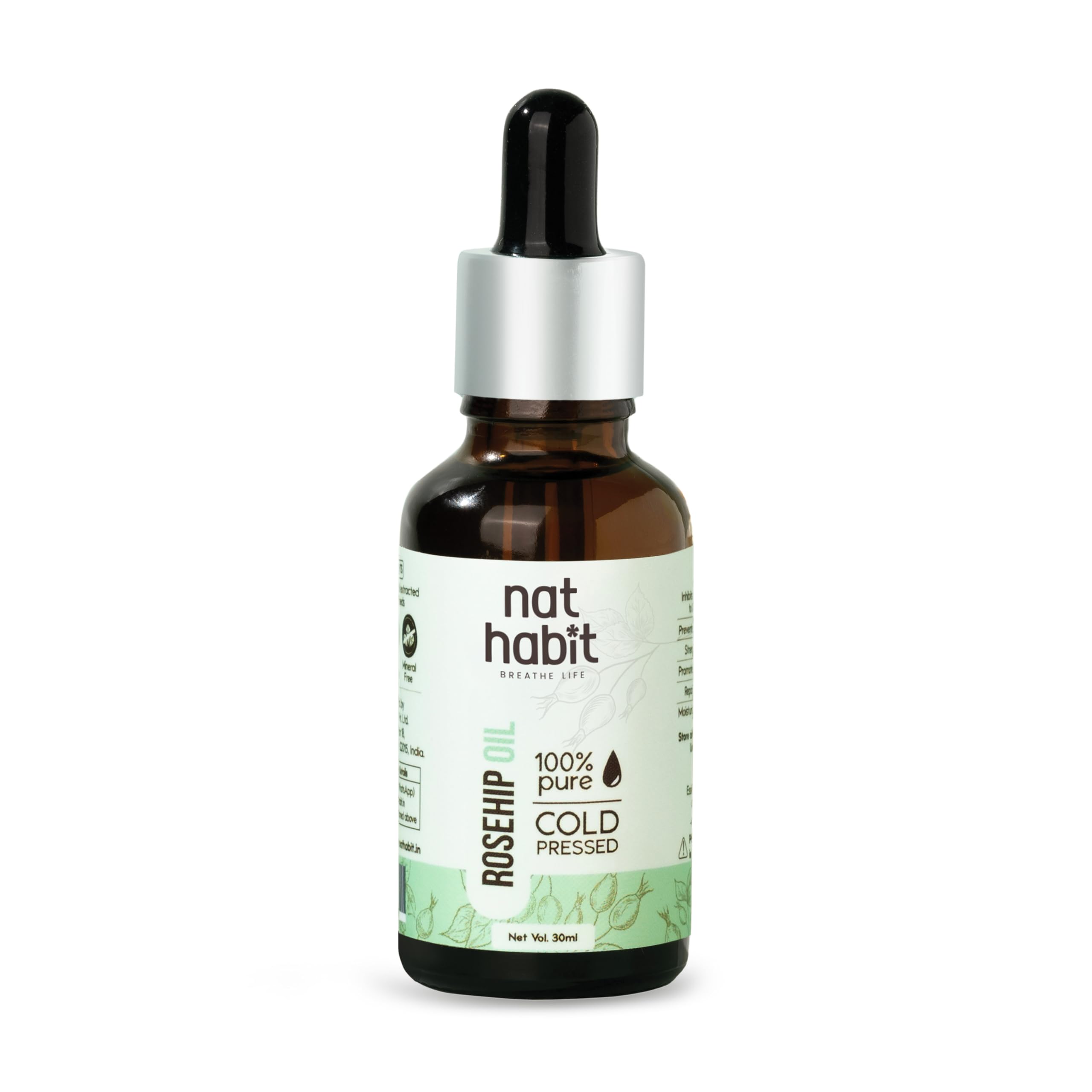 Nat Habit Pure Rosehip Oil, Pure Cold Pressed Rosehip Oil For Deep Hydration, Smooth & Glowing Skin, 30ml-picture-28