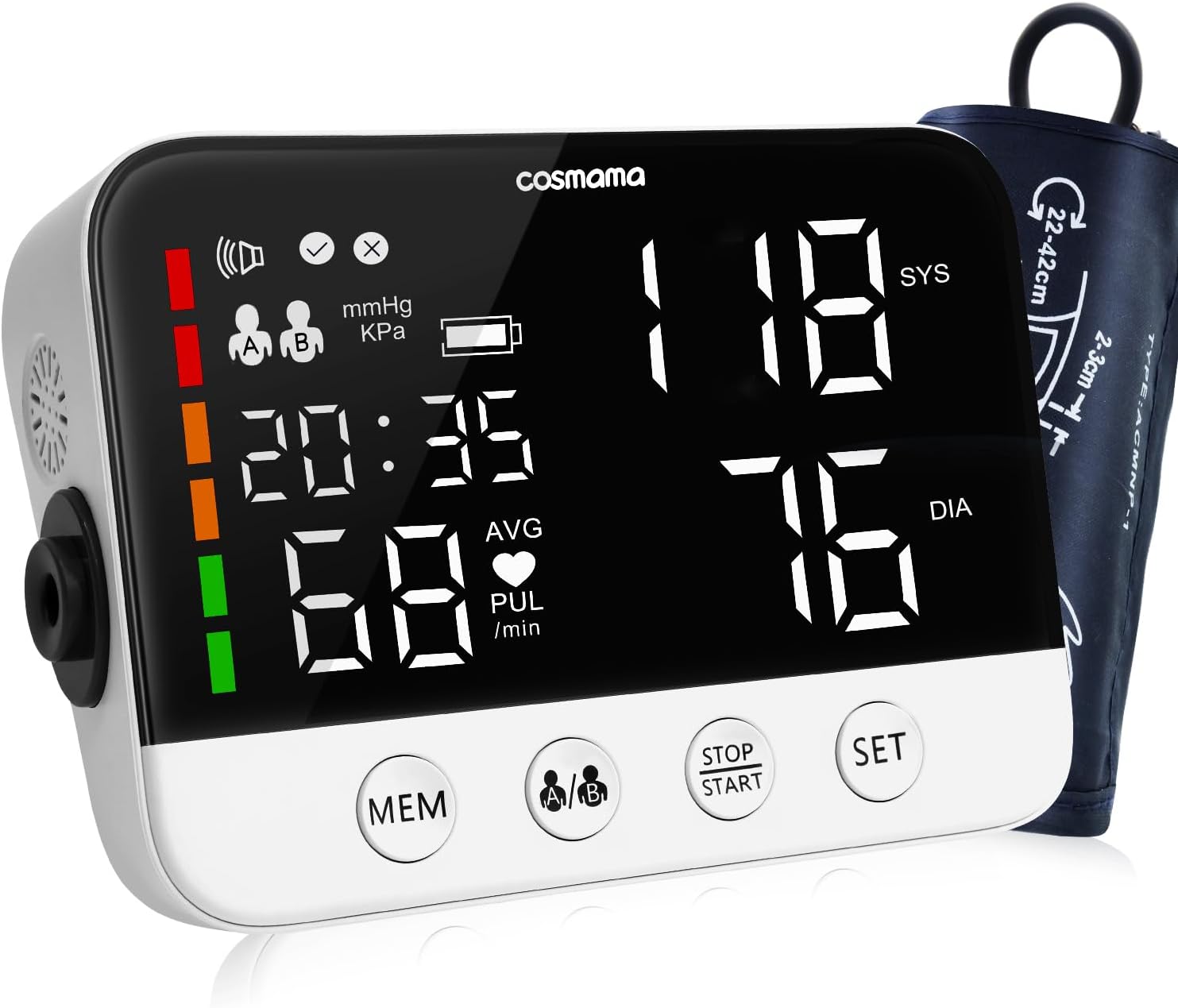 Amazon.com: COSmama Blood Pressure Monitor, Upper Arm Cuff-Automatic ...