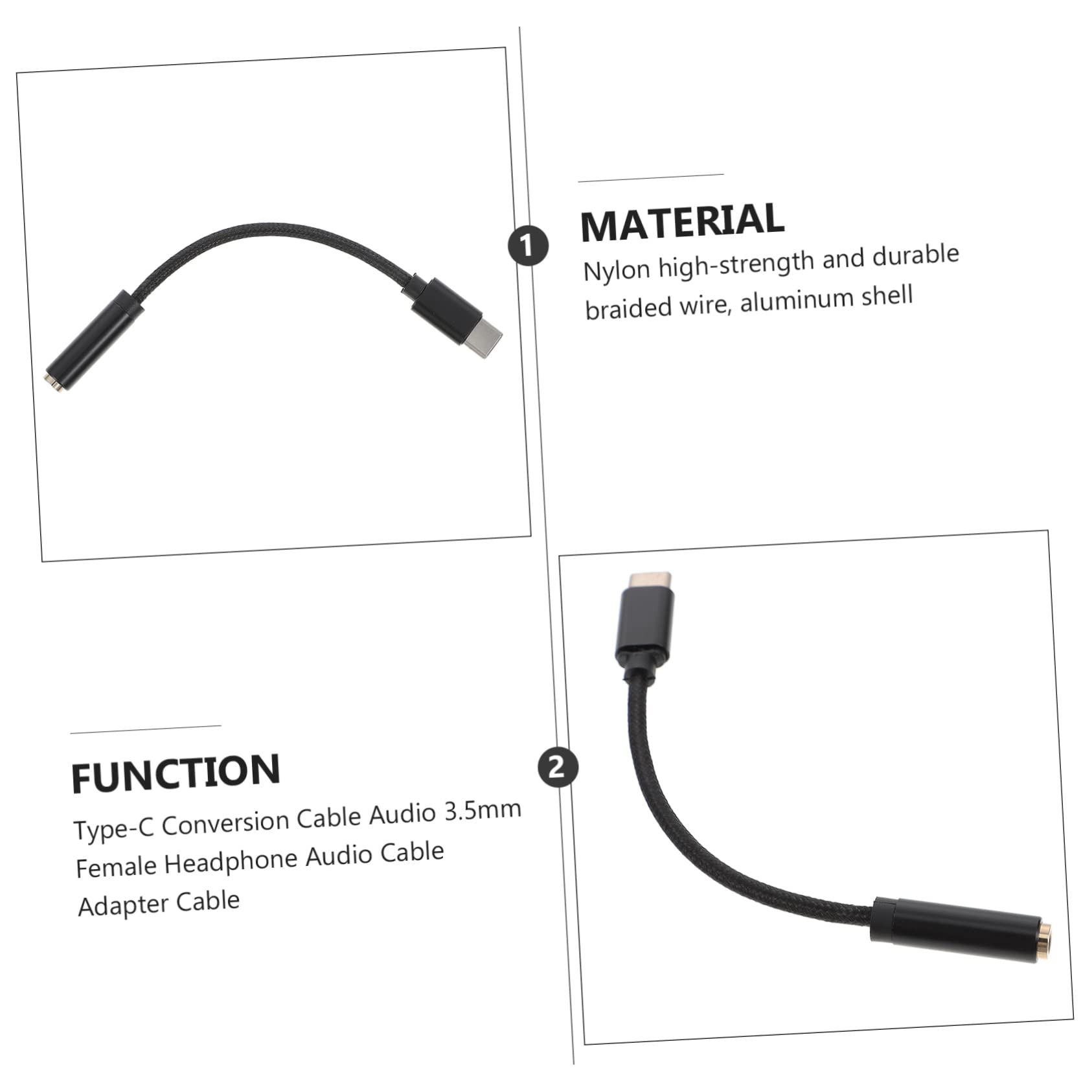 DOITOOL 3stücke Type- Adapter Für Kopfhörer Hochwertiges Audio-Kabel Tragbar Langlebig Für Smartphones Tablets Und Laptops