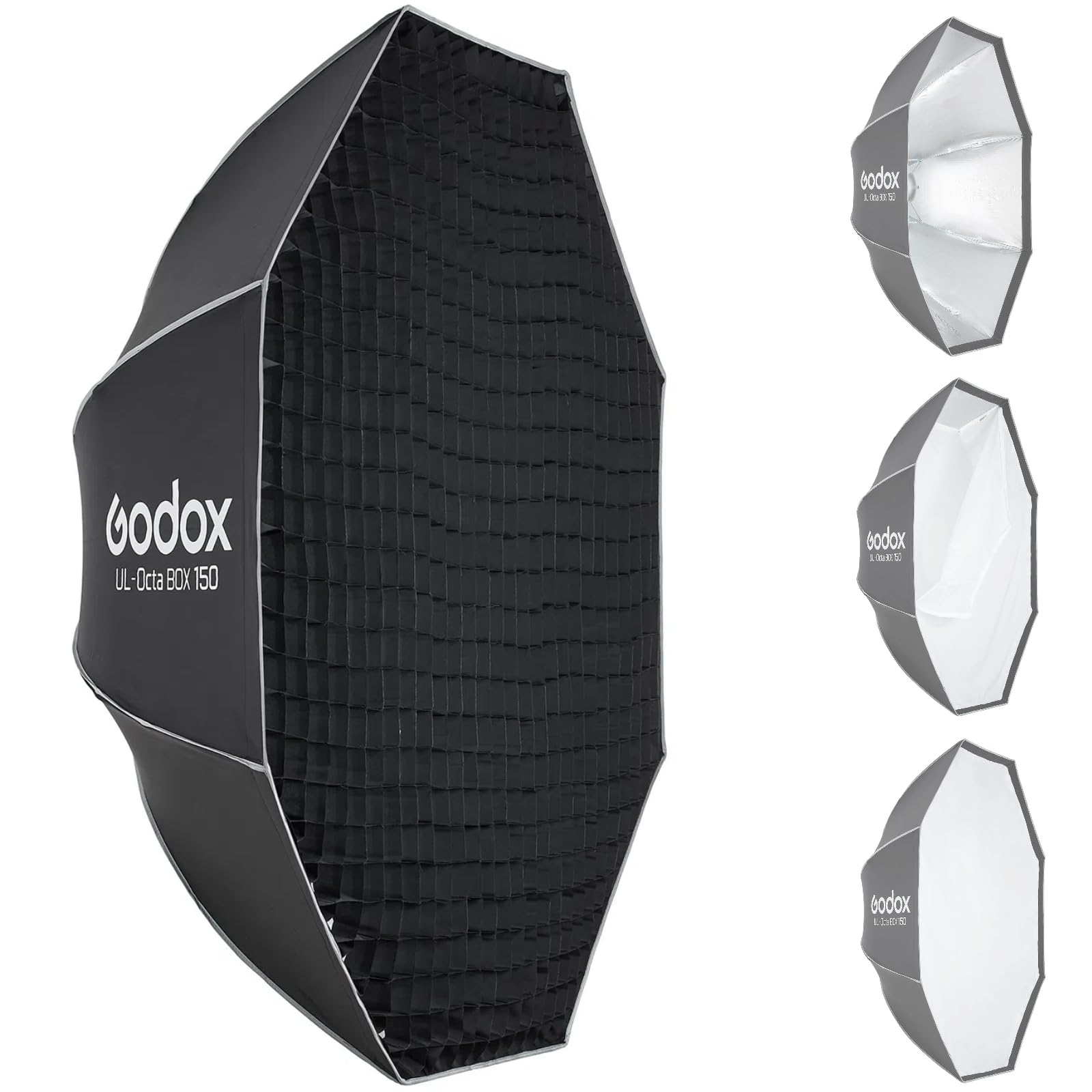 Godox Octa-150 59" Octagonal Softbox with Bowens Mount, 150cm Octa Portable Quick Release Foldable Soft Box with Grid, Diffuser for Godox/SMALLRIG/