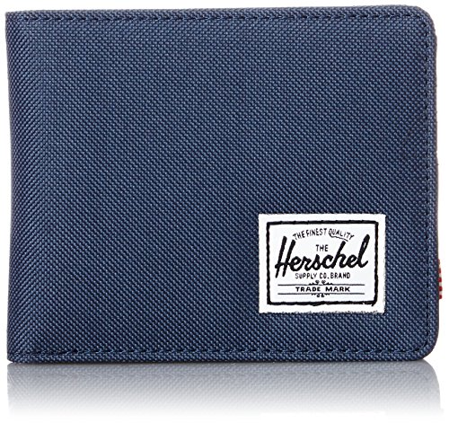 Herschel Hank + Coin Bi-Fold Wallet, Navy/Tan Pup, One Size