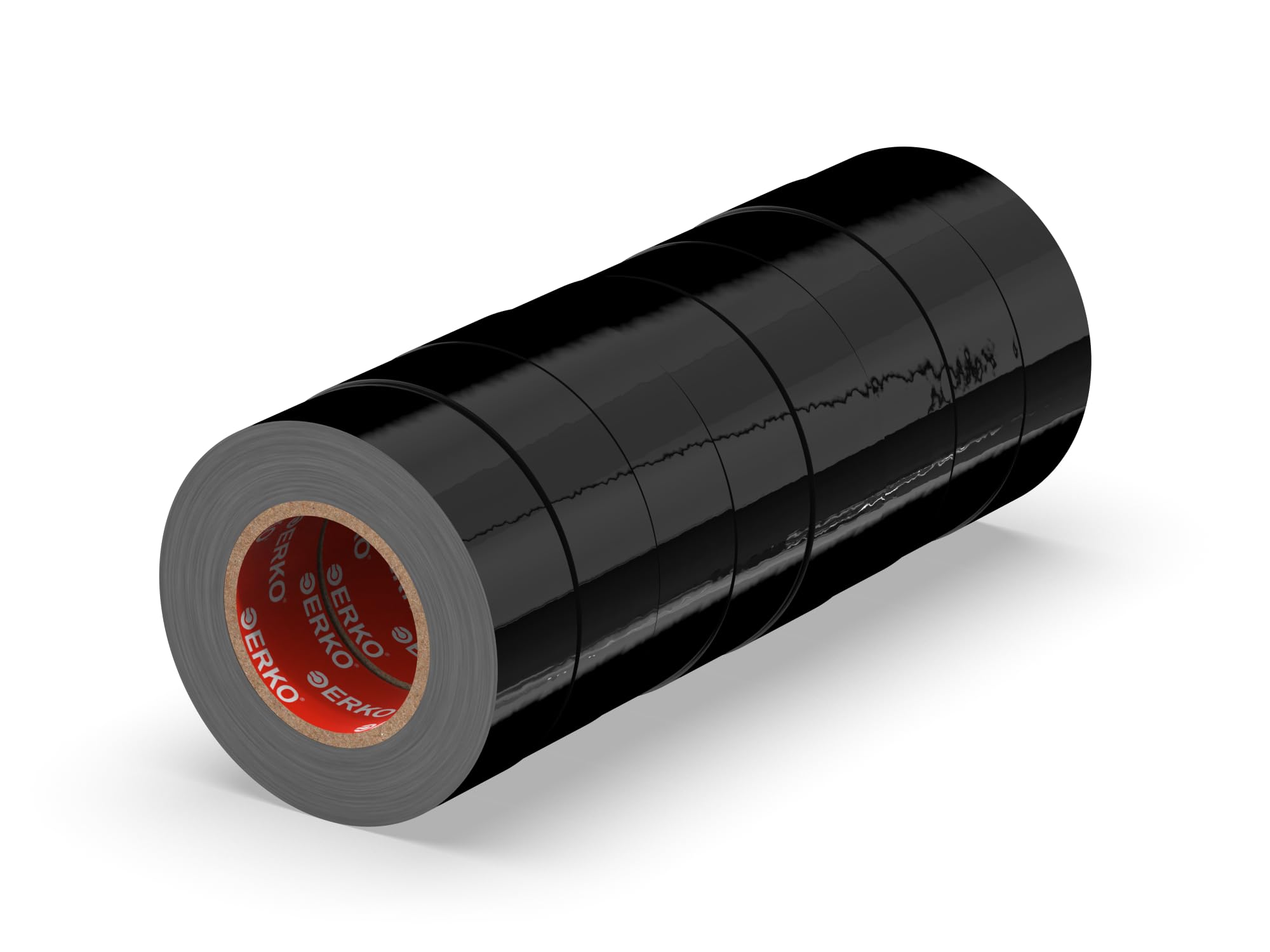 ERKO Electrical Insulation Tape PVC 3/4in x 66ft, 8pk, Black