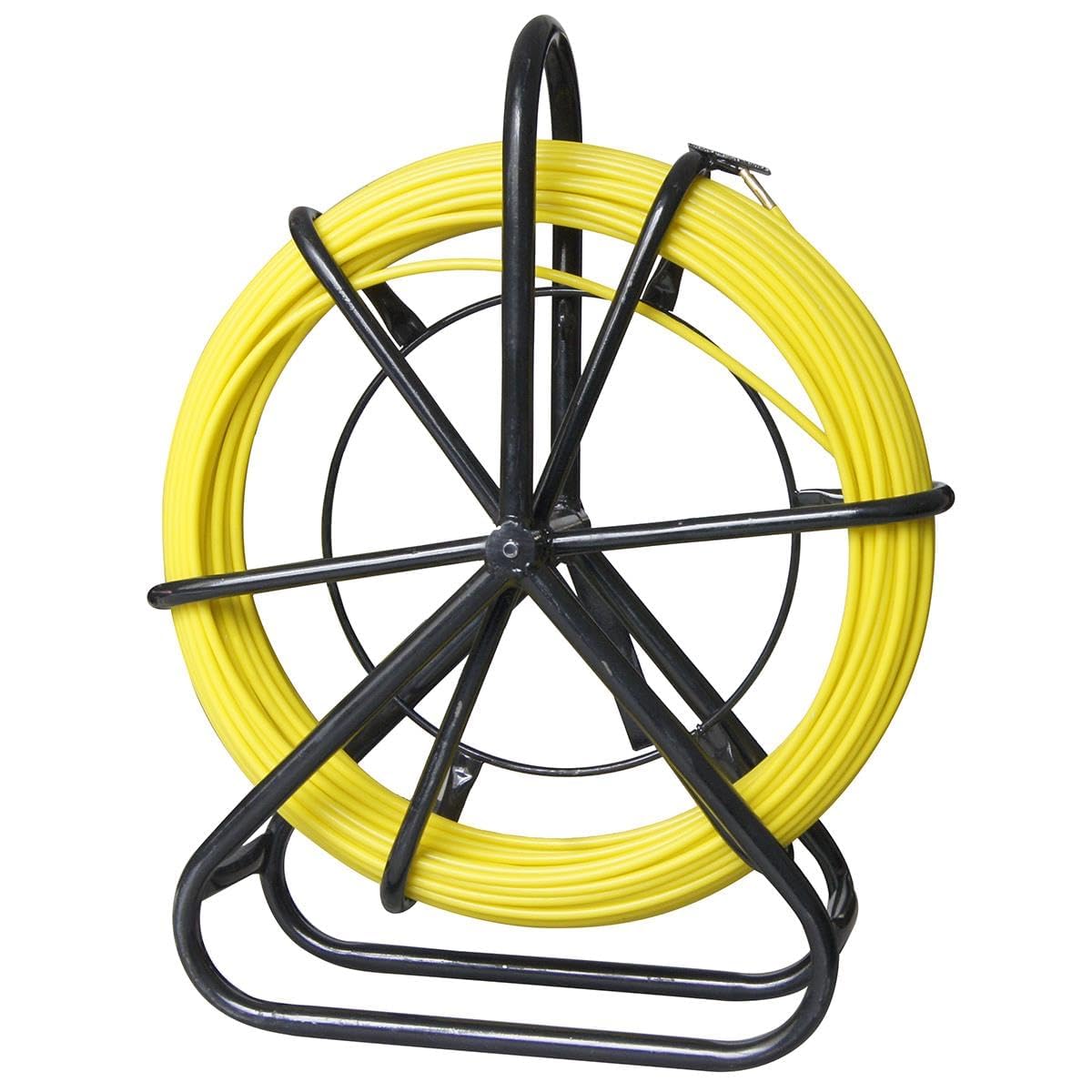 Katsu Tools Katsu Fiberglass Duct Rodder 6X50m With Steel Stand And Brake, Fiberglass Electric Cable Installation Tool, Electrician Pipeline Cable Running Threader Fish Tape Puller 312365