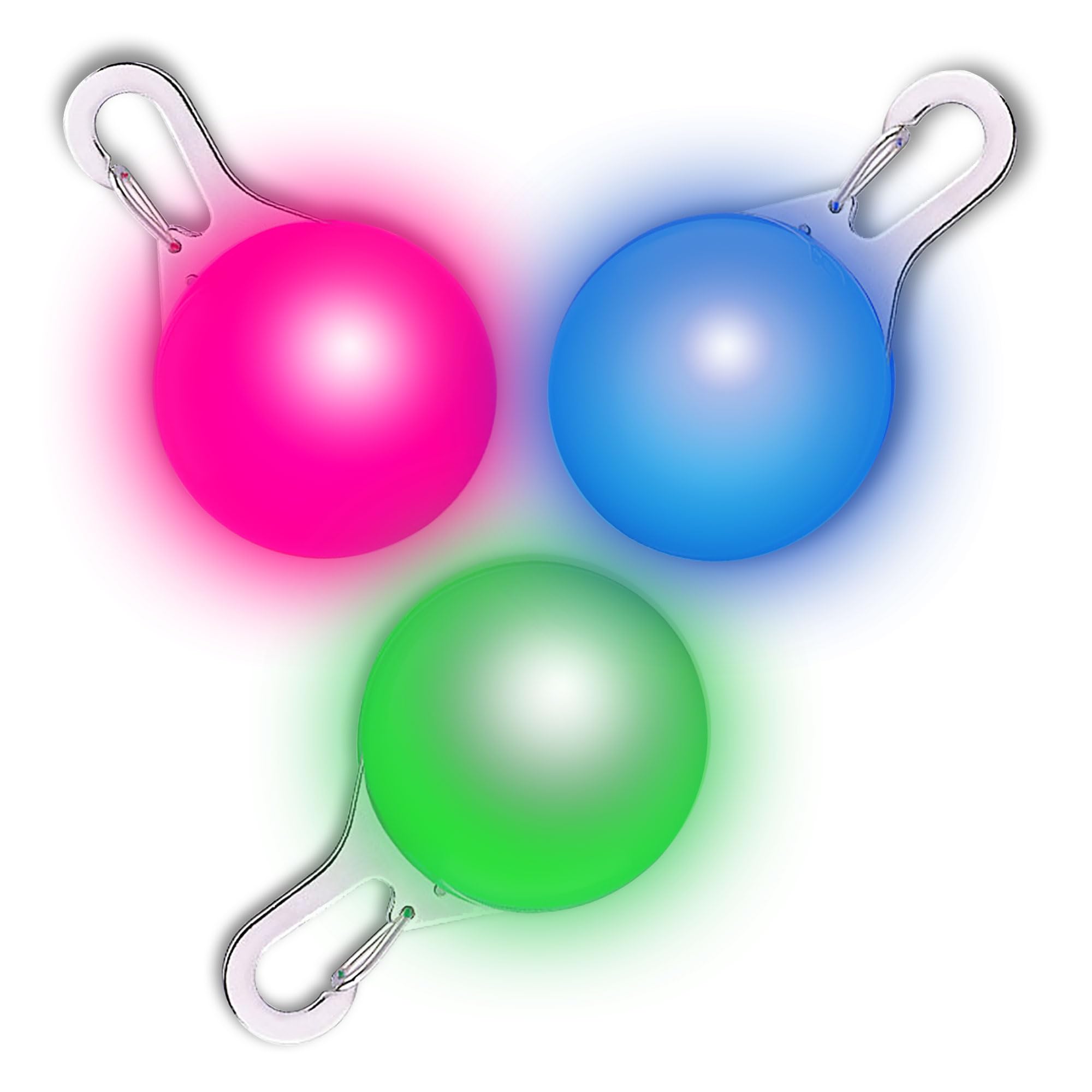 EDSG LED Dog Collar Light Light Up Dog Collars Clip-on LED Tag Light for Dog Collar Dog Tag Dog Gifts 3 Light Modes Light Up Dog Collars for Night Walking Camping Climbing (Green+Pink+Blue, 3Pcs) โ image 1