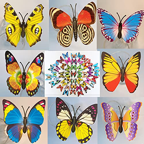 50 Pcs Butterfly Stakes, Waterproof Butterflies Stakes Garden Ornaments & Patio Decor Butterfly Party Supplies Yard Stakes Decorative For Outdoor Christmas Decorations… #TOP2