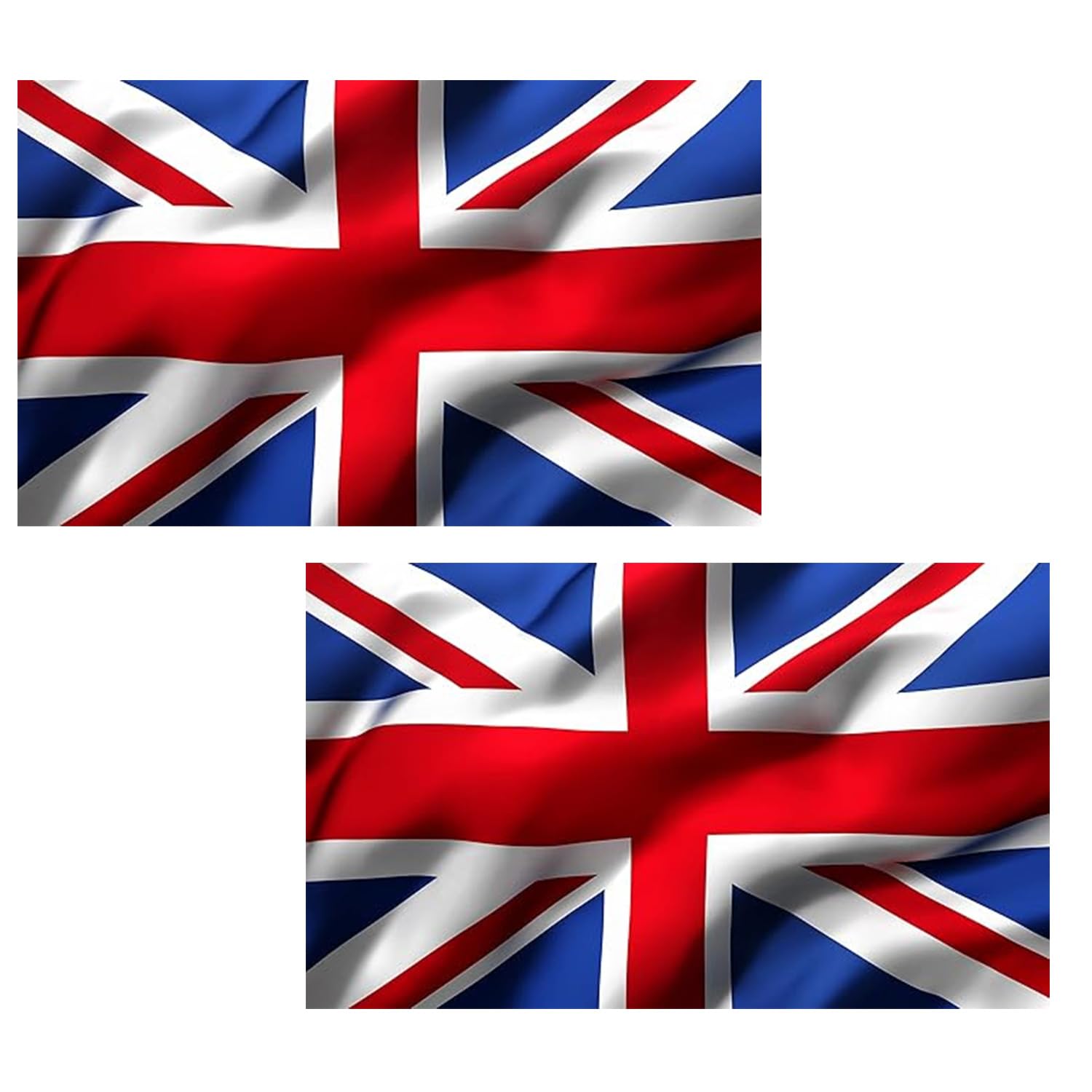 Union Jack Flags - Union Jack Flag 3FTx5FT-(90x150cm), Large British Flag Outdoor Indoors, Double Stitched United Kingdom Flags, Decorations House Banner (2PCS)