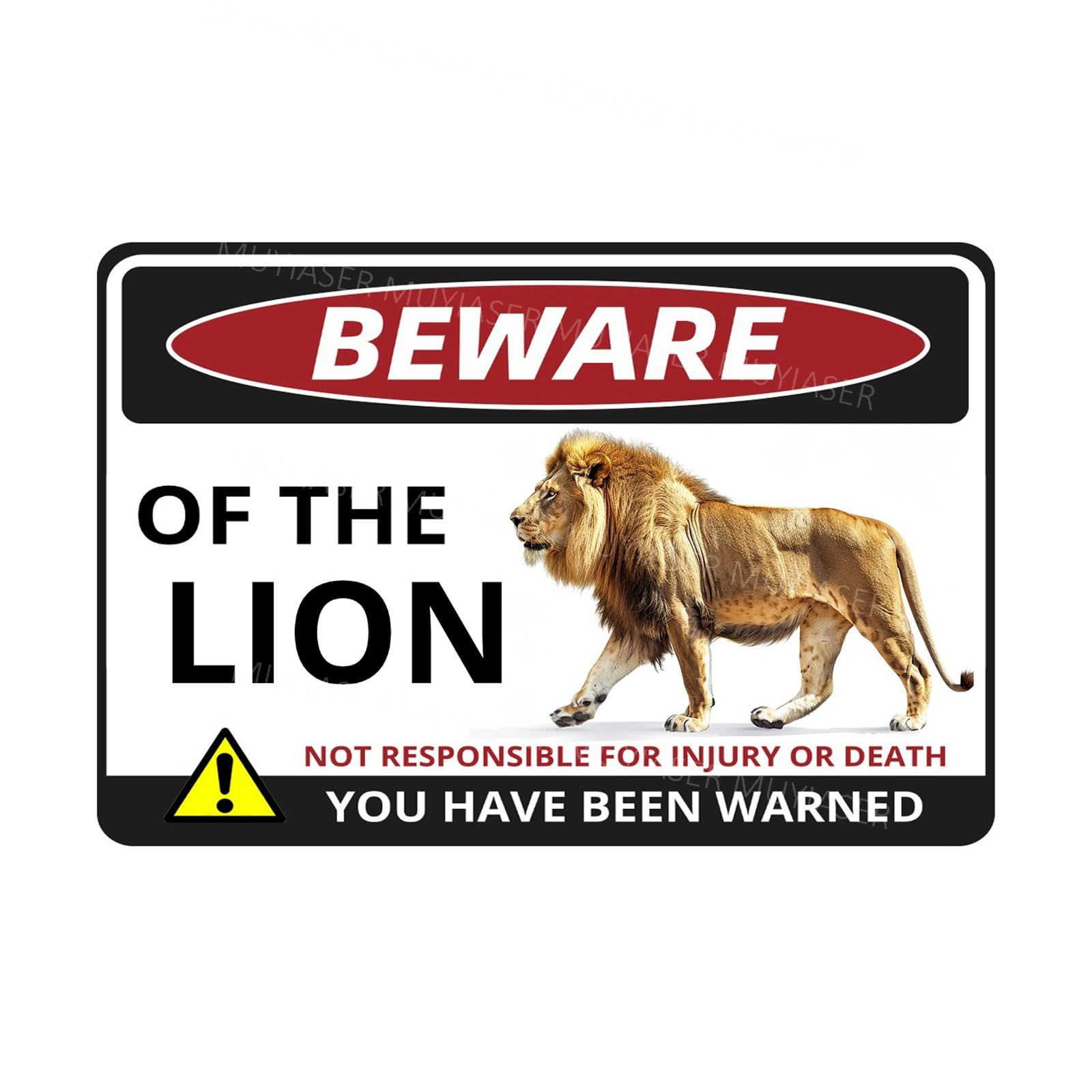 Beware Of The Lion Sign You Have Been Warned Aluminum Metal Tin Signs Door Sign Warning Sign For Zoo Fence Gate Yard Home Wall Decor_6"x8"