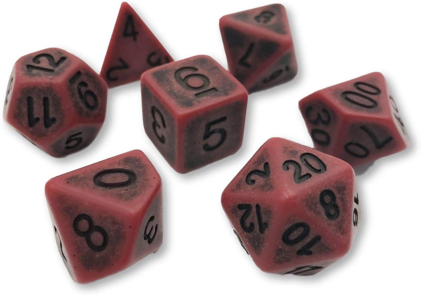 Ancient Worlds 7 Piece Polyhedral DND Dice Set by D20 Collective Dice for Table Top Dungeons and Dragons RPGs and Gaming
