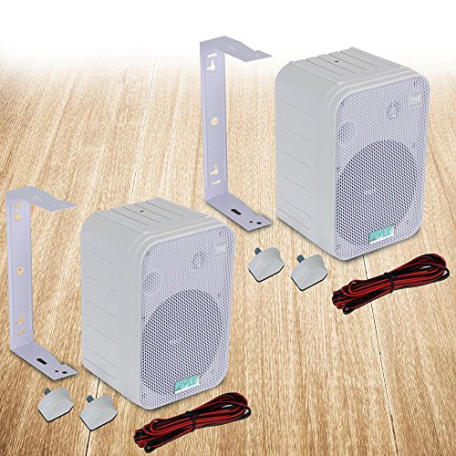 Pyle Home Dual Waterproof Outdoor Speaker System - 6.5 Inch Pair Of Weatherproof Wall / Ceiling Mounted Speakers W/ Heavy Duty Grill, Universal Mount-For Use In The Pool, Patio, Indoor Pdwr50W (White) #TOP2