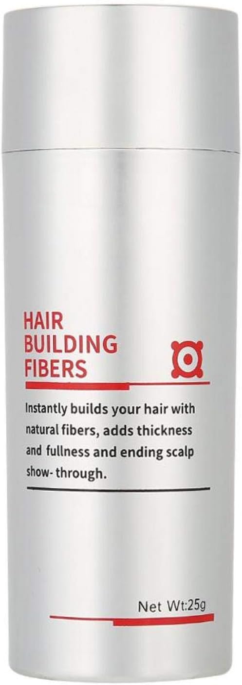 – 7 Colors Professional Hair Building Fibres, Hair Loss Concealer Hair Full Denser Thickener Powder, Simple Application of Hair Fiber for Thicker Hair in 30 Seconds For Men and Women, 25g (Light Brown)