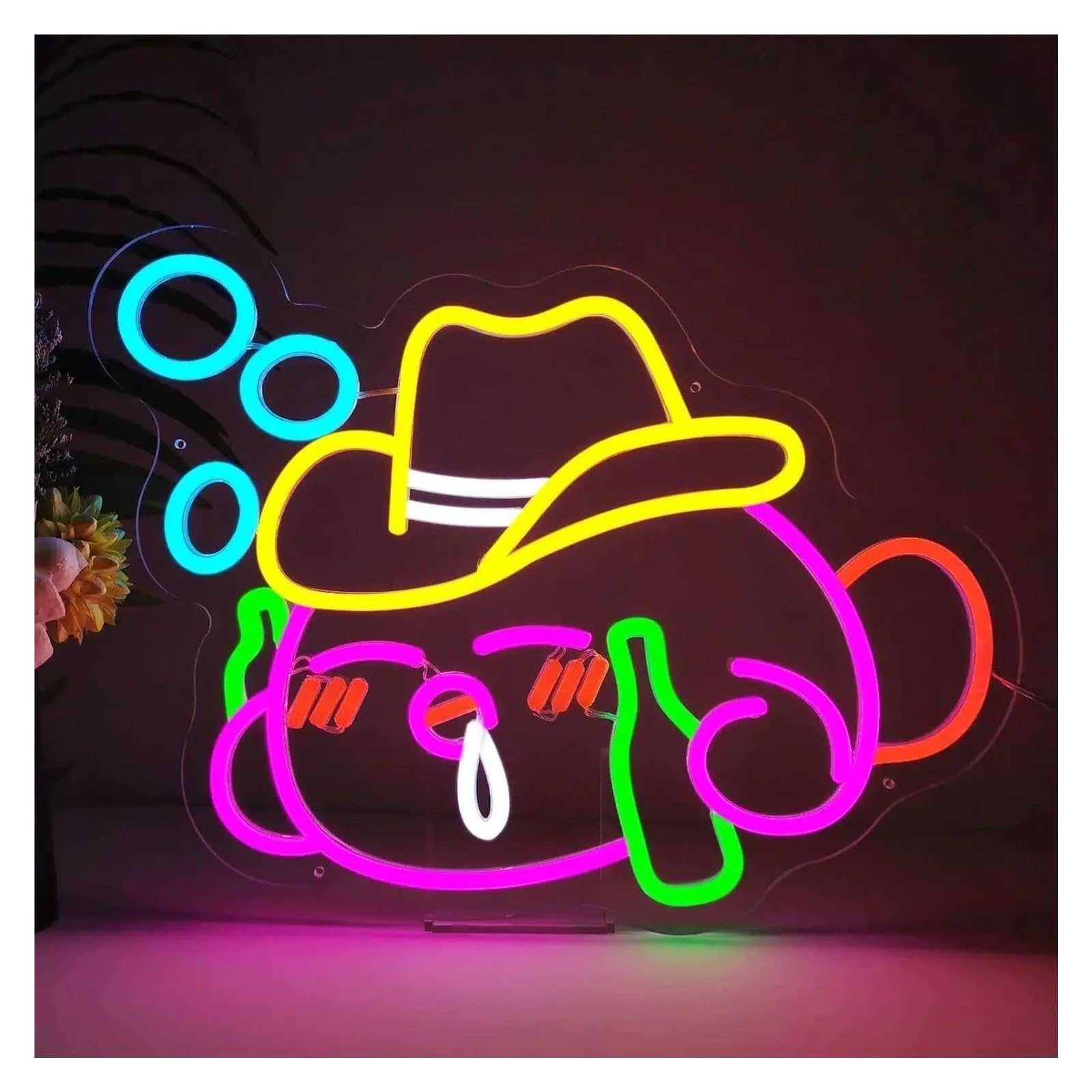 Neon Lights Cartoon Cowboy LED for neon Lights for Dimmable Wall 37x31cm