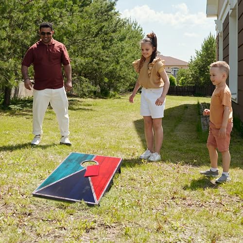 Image of Cornhole Set 4x2 and 3X2 Regulation Size Corn Holes Sets with Carrying Bags & 8 Bean Bags Cornhole Boards Bean Toss Games for Adults Family Outdoor Beach Lawn Outside Backyard Games