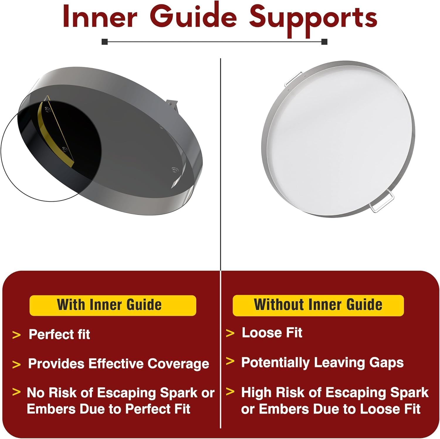 FEBTECH Fire Pit Solid Cover Compatible with Fire Pit Inside Up to 23" - Carbon Steel Tabletop FirePit Lid with 2 Heat Resistant Wooden Handles - FirePit Accessories Ideal for Family Gatherings