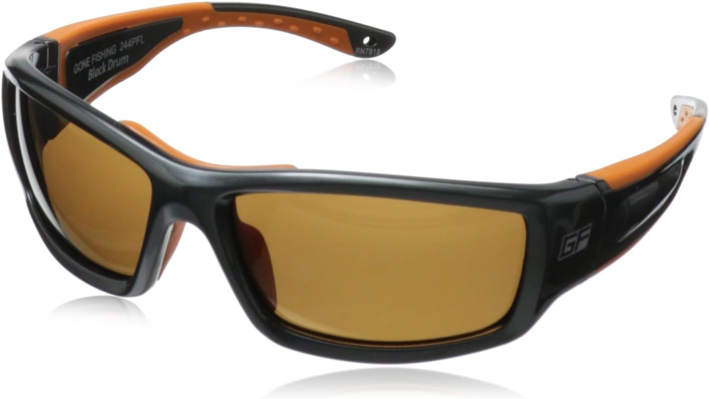 Gone Fishing Sunglasses Black Drum 244 Polarized Wrap Sungalsees