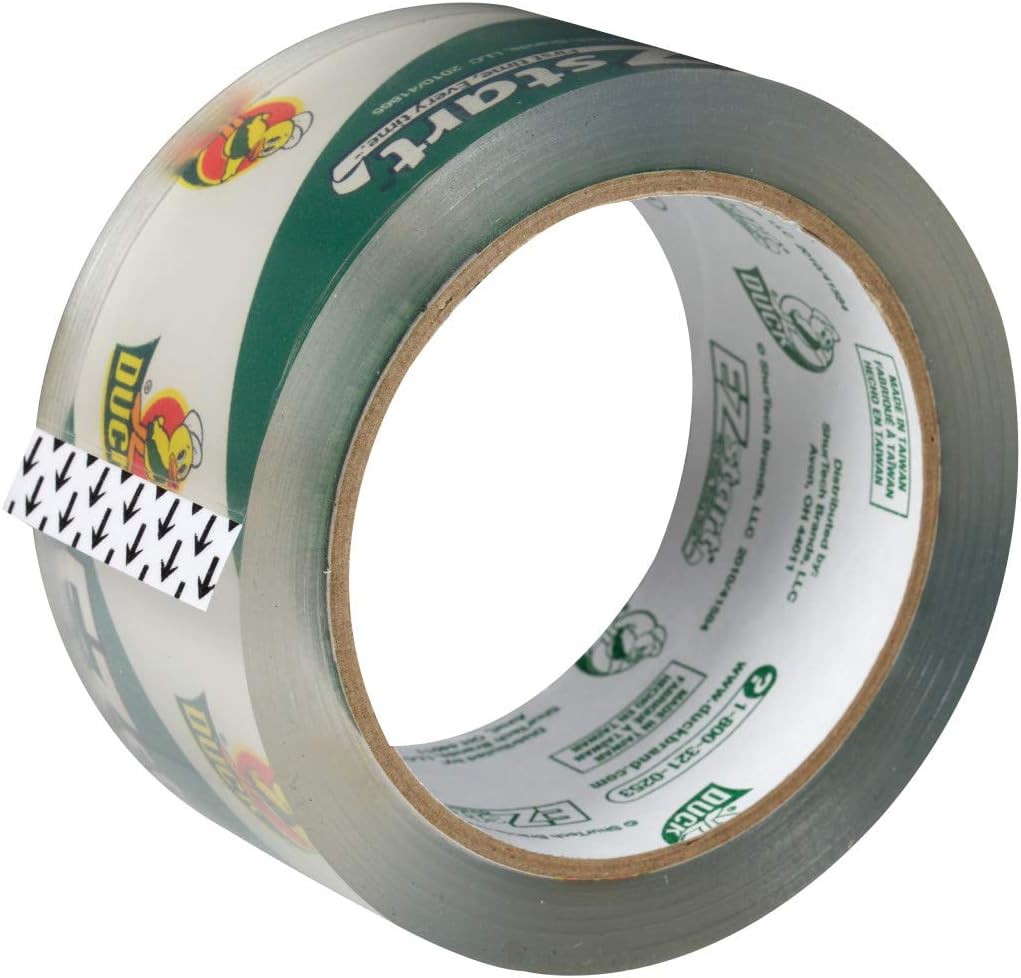 Duck Brand EZ Start Packing Tape Refill, 4 Rolls, 1.88 Inch x 54.6 Yard, Clear (280068)