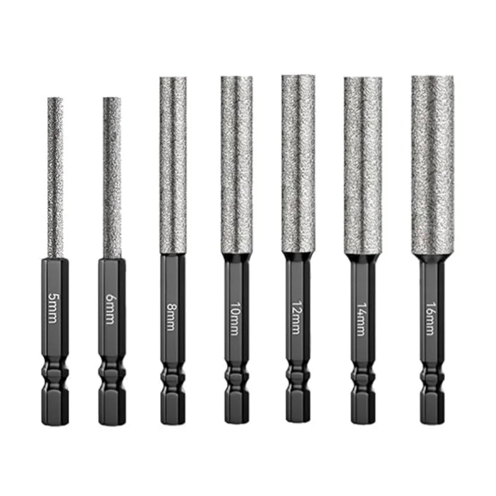 Punte da trapano - 5/6/8/10/12/14/16mm, codolo esagonale 1/4, punta a corona for ceramica, granito, piastrelle, marmo, mattoni(7pcs)