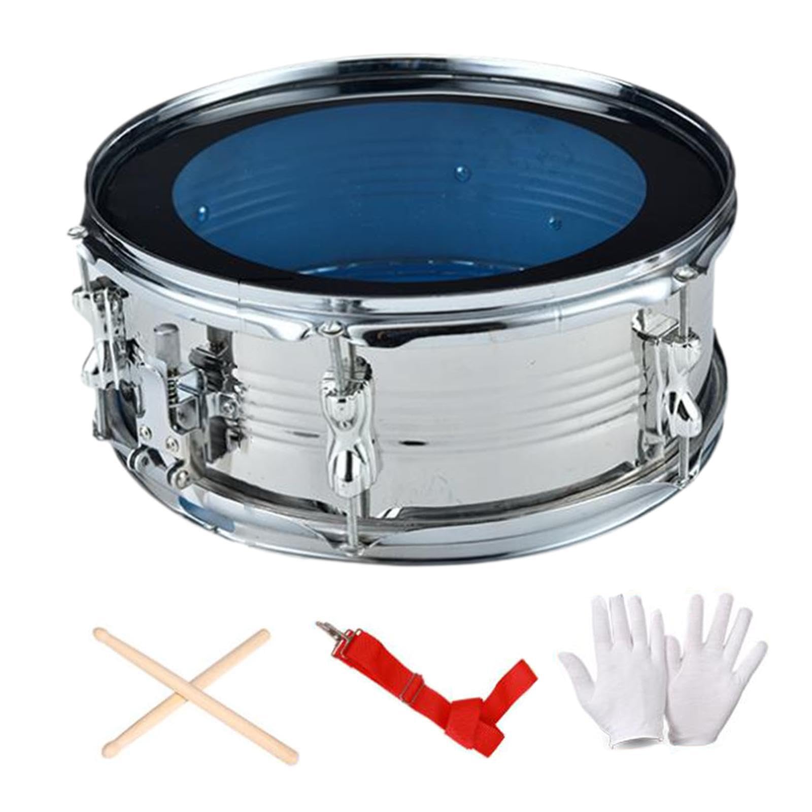 Caja de 13 pulgadas, instrumento de percusión con sonido excepcional, correas de arena avanzadas, ideal para fiestas de cumpleaños infantiles, plata, 35 x 14 cm