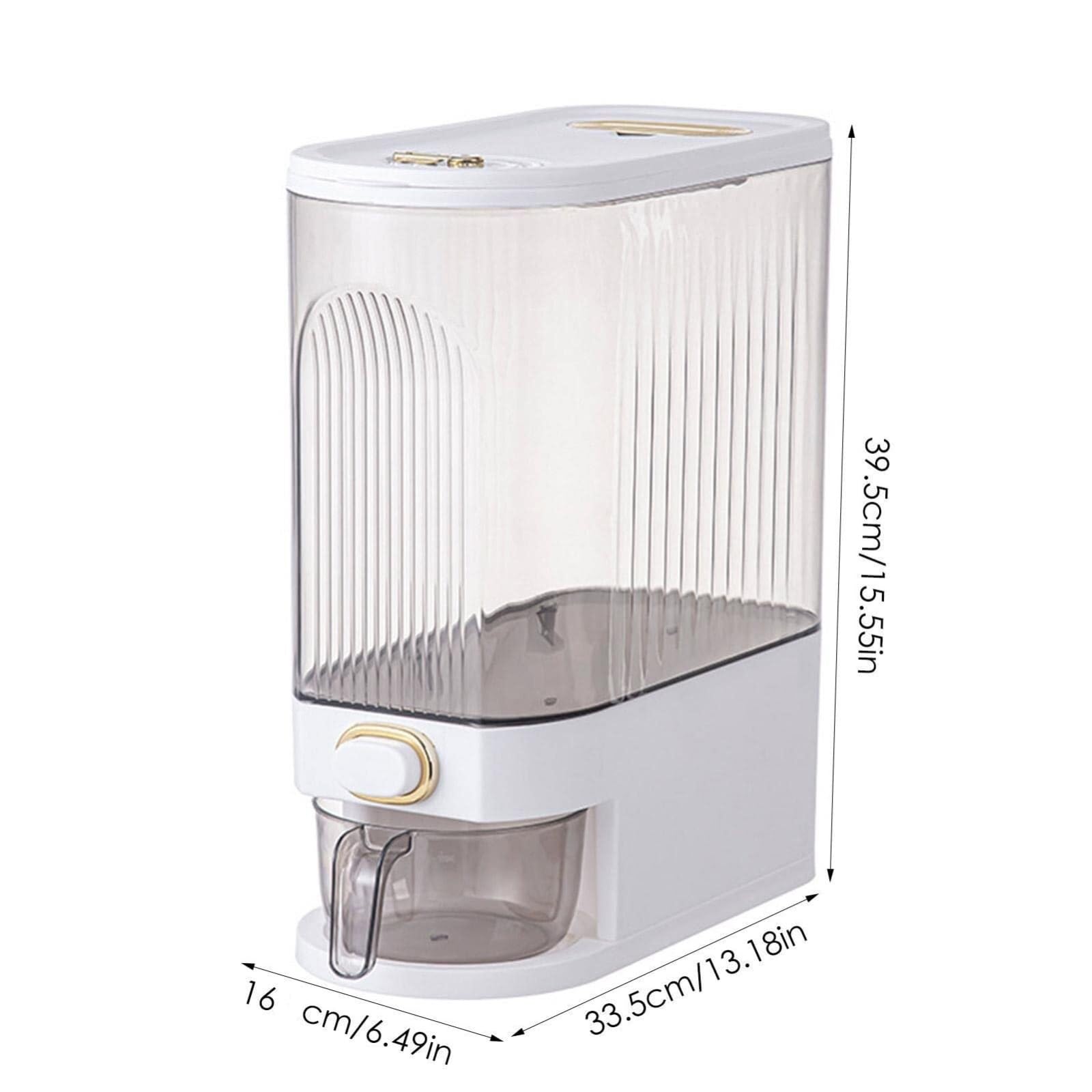 Dispensador De Cereales Para Cocina Dispensador De Almacenamiento De Cereales, Cubo De Almacenamiento, Contenedor De Almacenamiento De Alimentos Con Taza Medidora Recipientes Para Cereales Desayuno(Wh