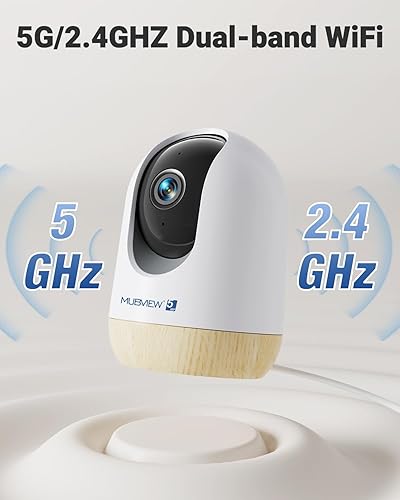 Miniatura 4 de MUBVIEW Cámaras panorámicasinclinables para seguridad del hogar en interiores, cámara de 5MP para mascotasgatosperros con aplicación de teléfono,