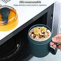 Vista 7 de Cabilock Microwavable Soup Mug with Lid, Oatmeal Bowls with Foldable Spork, 13.5 Oz Microwave Safe Soup Cup for Ramen Noodles Beverages