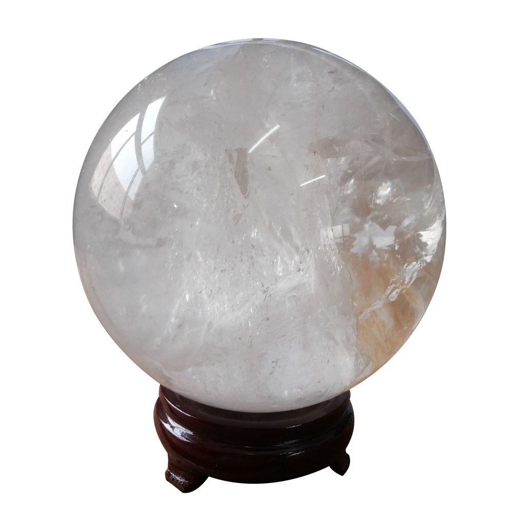 ERNZI HongJinTian Crystal Big Natural Clear Quartz Crystal Ball Sphere 132mm with Stand
