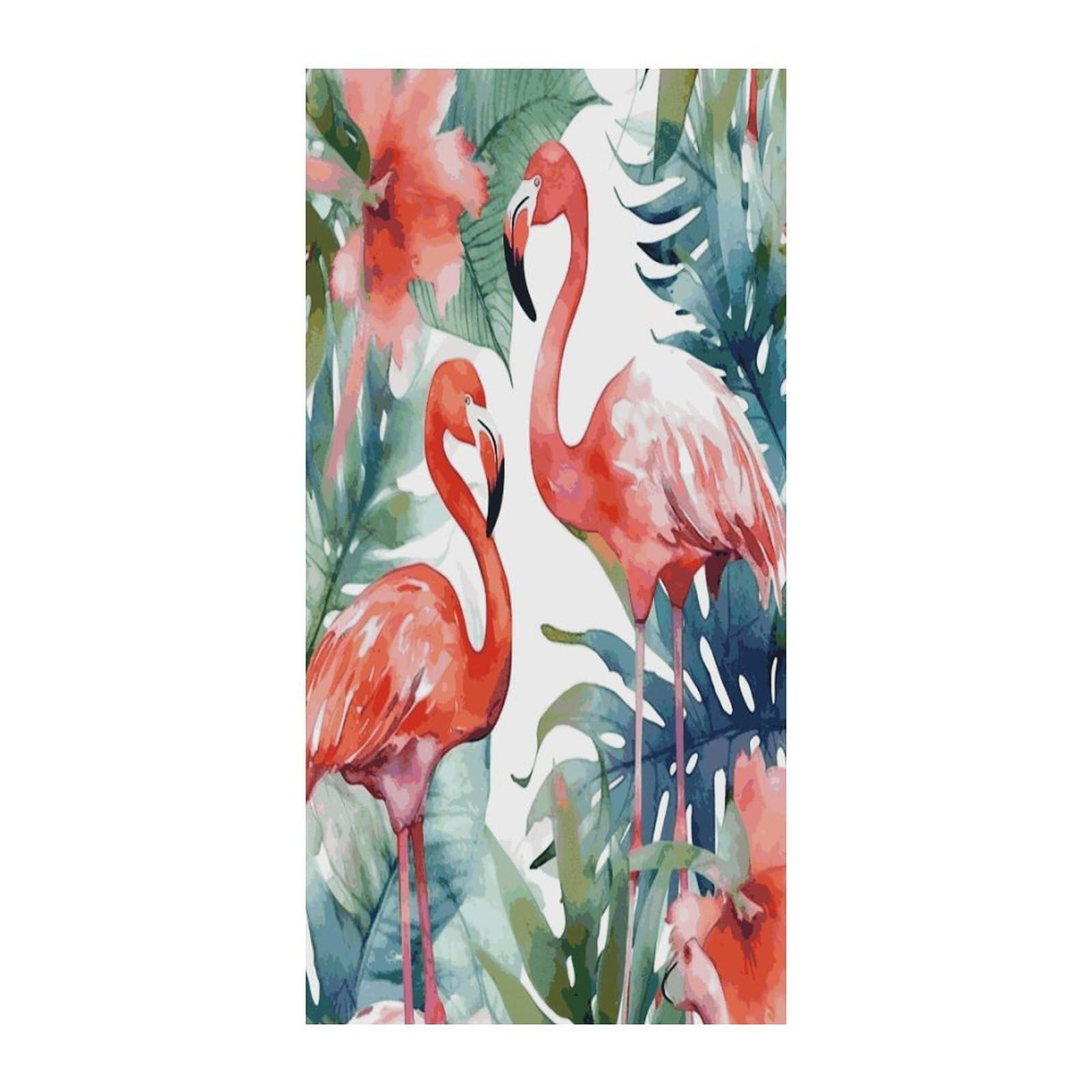 Fekiloot Style Flamingos Watercolor Tropics Door Curtain Room Divider Curtains