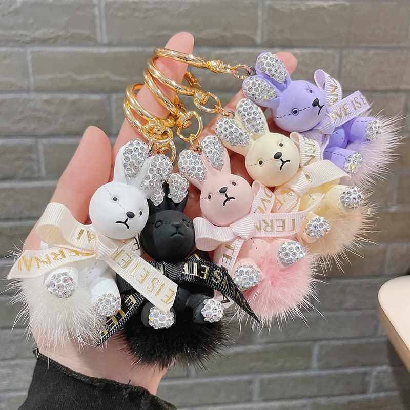 BONICI Girls Women Cute Kawai Wearing Bowknot Sitting Rabbit