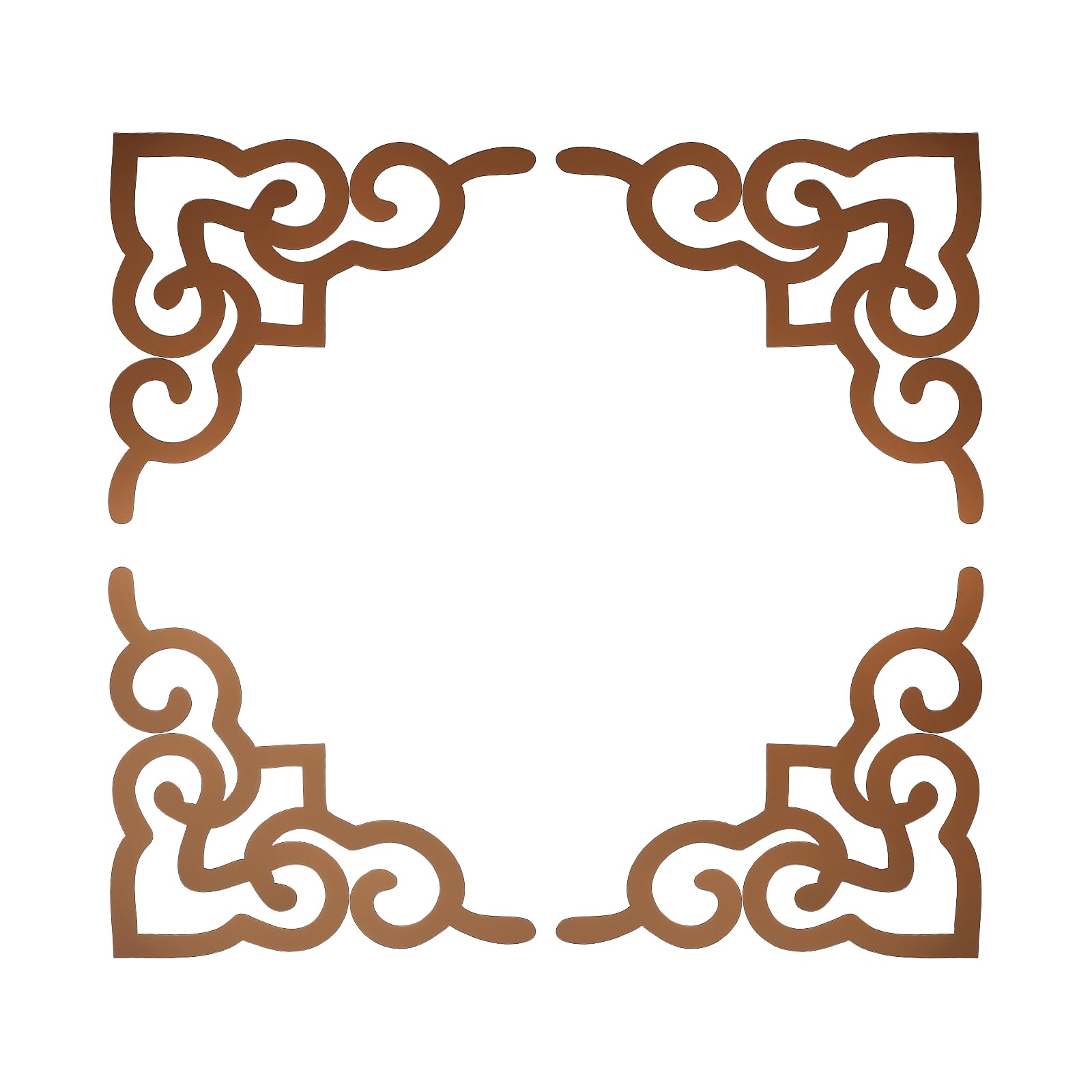 sourcing map 4 Pcs Hollow Mirror Wall Stickers, Acrylic Corner Decor Stickers Self Adhesive Mirror Stickers for Bathroom Living Room Bedroom Ceiling Office Decal (Tan, 7.9 x 7.9)