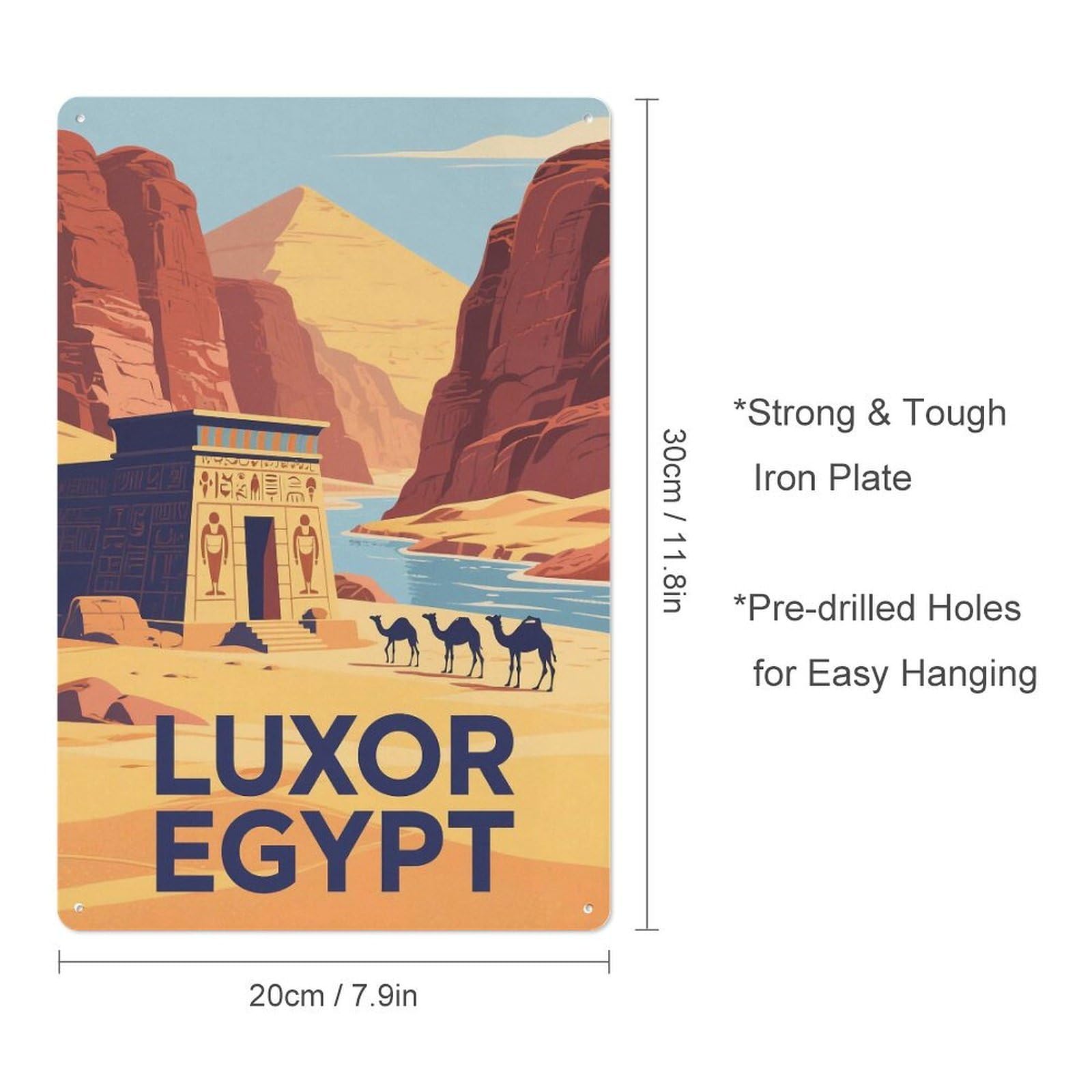 Egypt Retro Design Tin Paintings Vintage Tin Sign 08x12inch(20x30cm) Wall Art for Home Office Bedroom Living Room Cafes Wall Decor