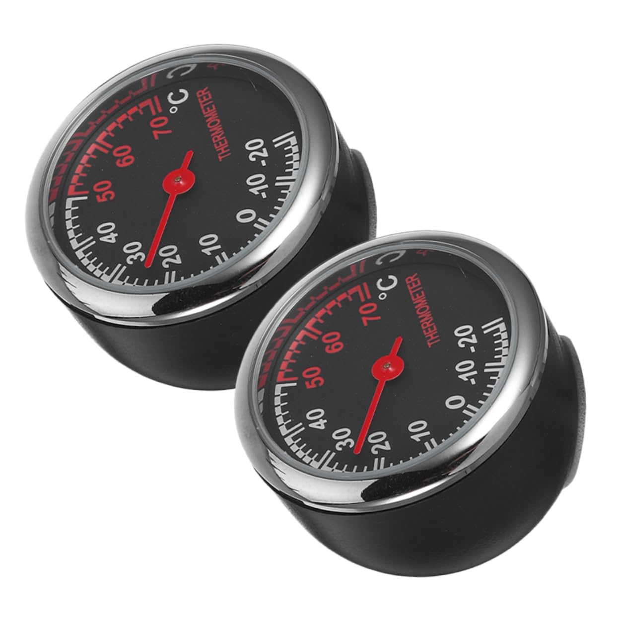 STOBAZA 2pcs Metal Temperature Meter for Car: Accurate Vehicle Temperature Gauge - Easy-to-Read Dashboard Instrument for Car Interior Monitoring