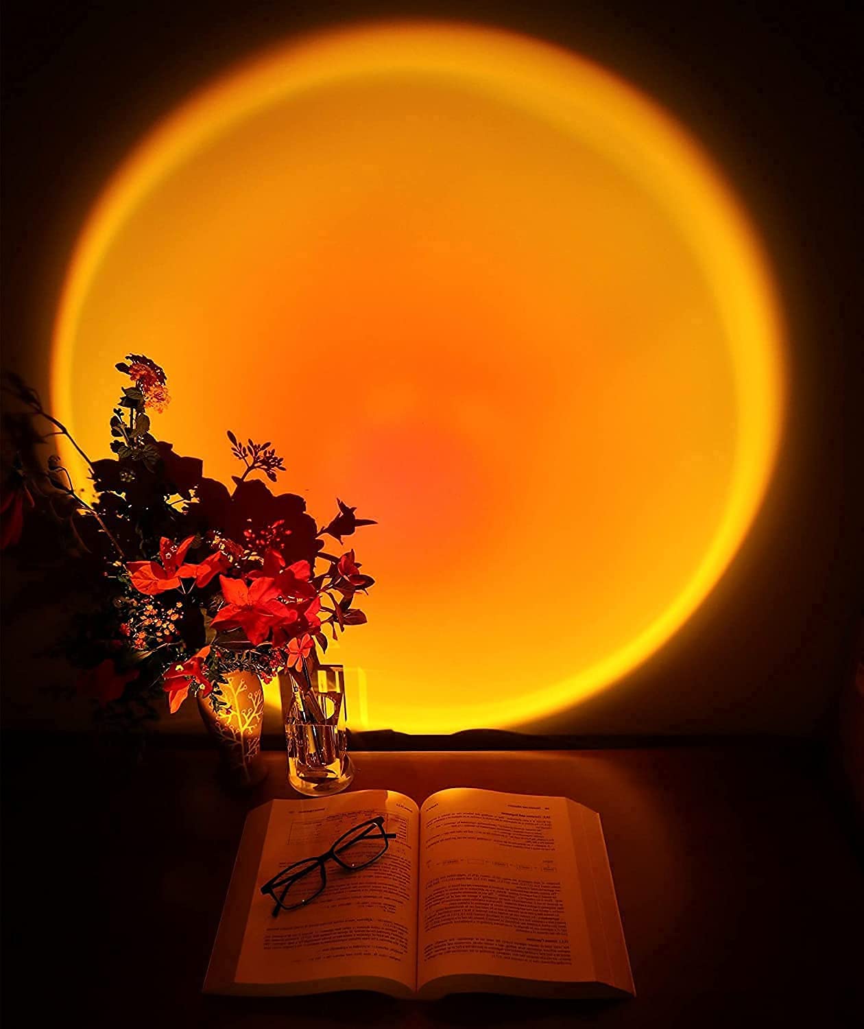 Ronest Sunset Projection LED Lamp, Colorful Atmosphere Lights for Living  Room Bedroom Decor, Modern Floor Stand Night Light, for Party Background  Wall