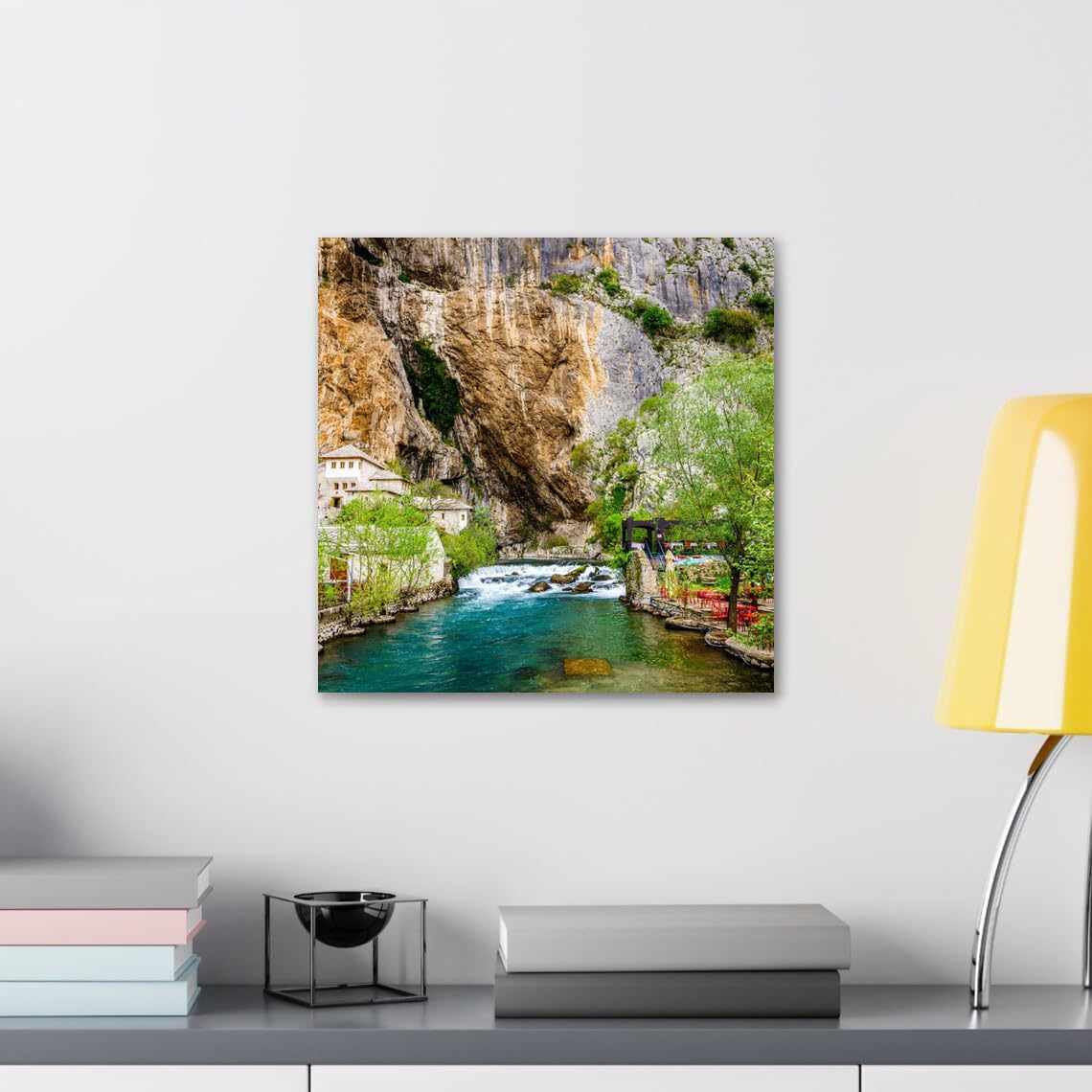 GADGETS WRAP Canvas Gallery Wrap Framed for Home Office Studio Living Room Decoration (10x10inch) - Dervish Monastery Buna River