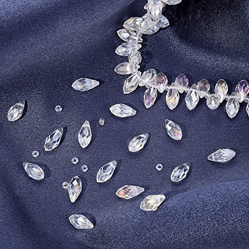 Beebeecraft About 200Pcs Glass Crystal Beads Teardrop 6x13mm AB Color Rainbow Faceted Glass Beads for Suncatcher DIY Beading Projects Jewelry Making Earrings Necklaces Bracelets - Image 4
