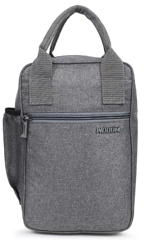 Wooum Stylist Insulated Lunch Bag Tiffin Bag Travel Lunch Pouch Food Storage Bag with Handle for Office, College, School, Water Resistance Material (Size 11x7.5x4inch,Blue) (Tgrey-Plain) (B0CS6X1BD9) Amazon Price History, Amazon Price Tracker