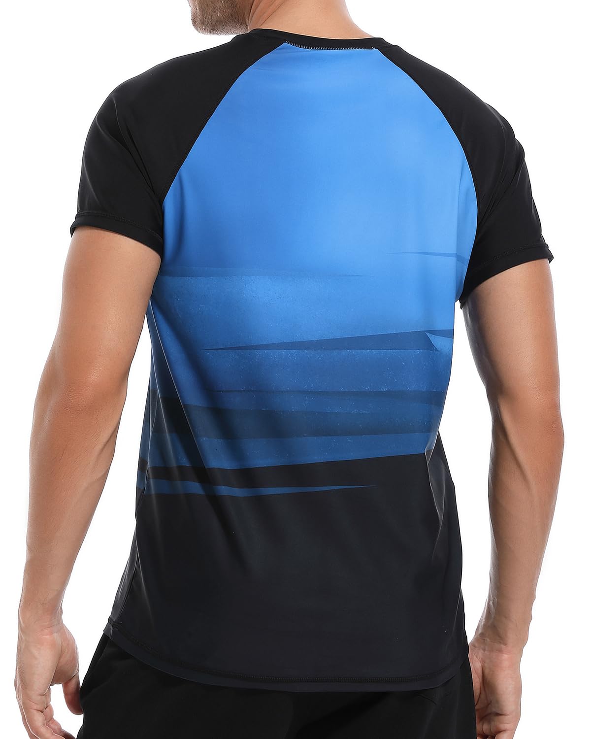 VAYAGER Camiseta de Natación de Manga UPF 50+ Corta para Hombre Secado Rápido Protección UV Solar Rendimiento al Aire Libre