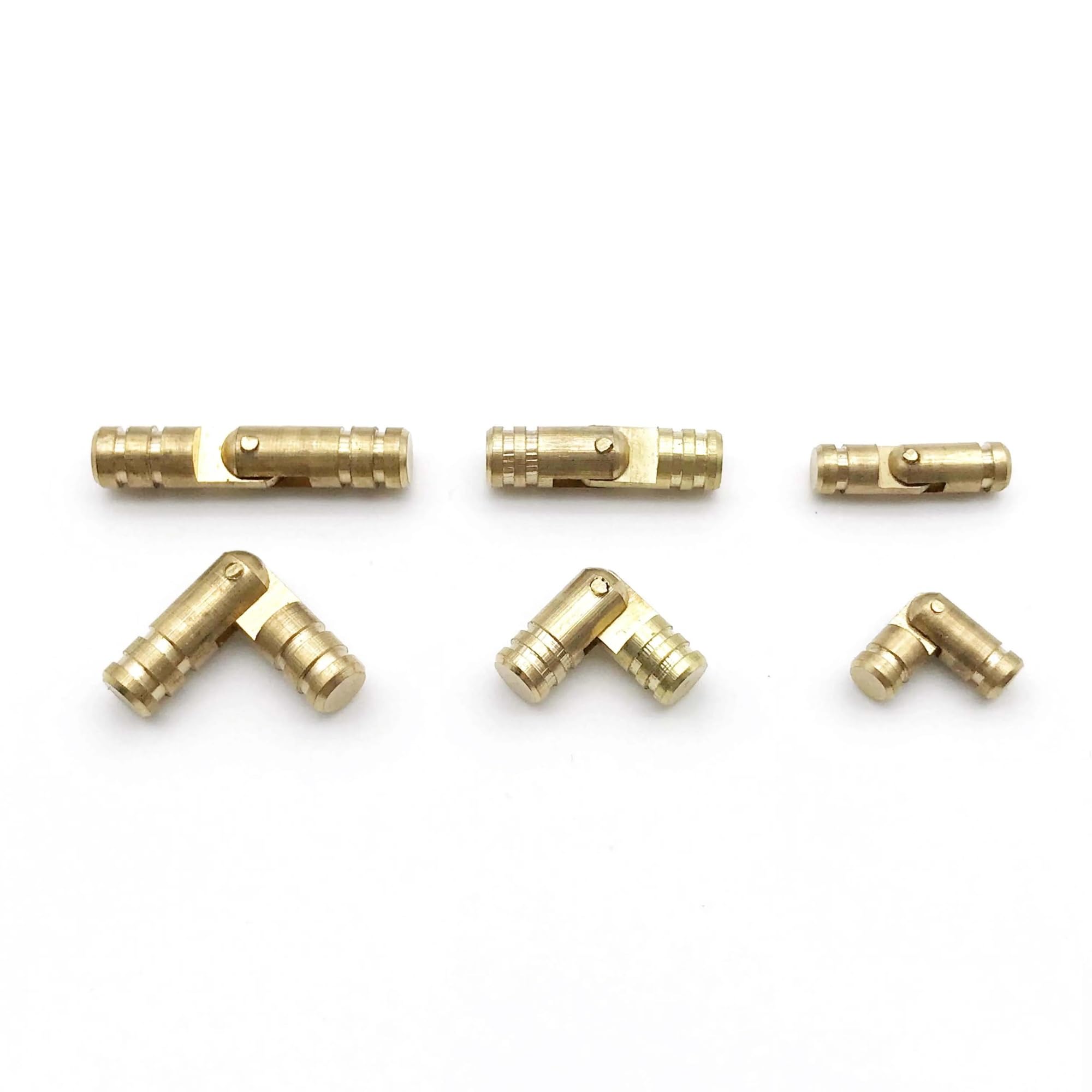 Rmwkrmogrf 12Pcs 5X25mm Pure Copper Solid Brass Box Wooden Case Hidden Invisible Concealed Barrel Column Hinge 2-6-12Pcs(12Pcs 5X25mm)